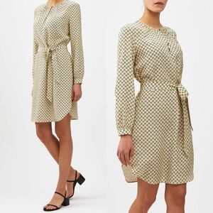 J Peterman 100% Silk Champagne Dress Sz XS